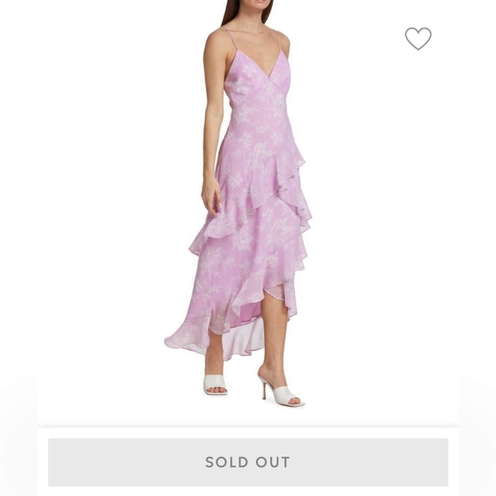 Wayf Purple Asymmetrical Ruffled Sundress